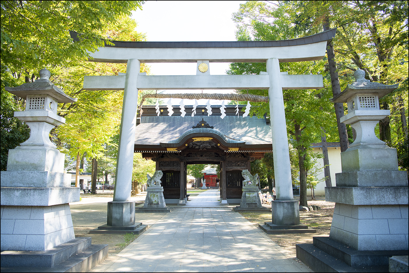 鳥居に随神門
