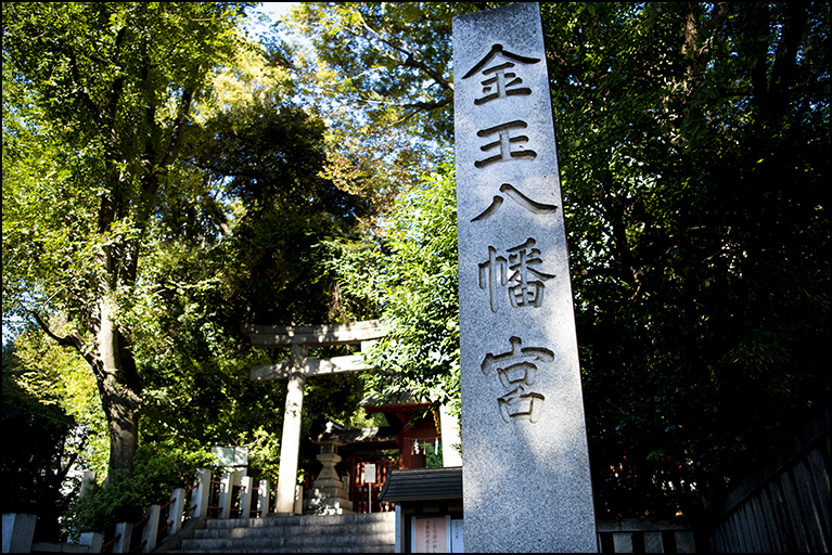 社号標に鳥居