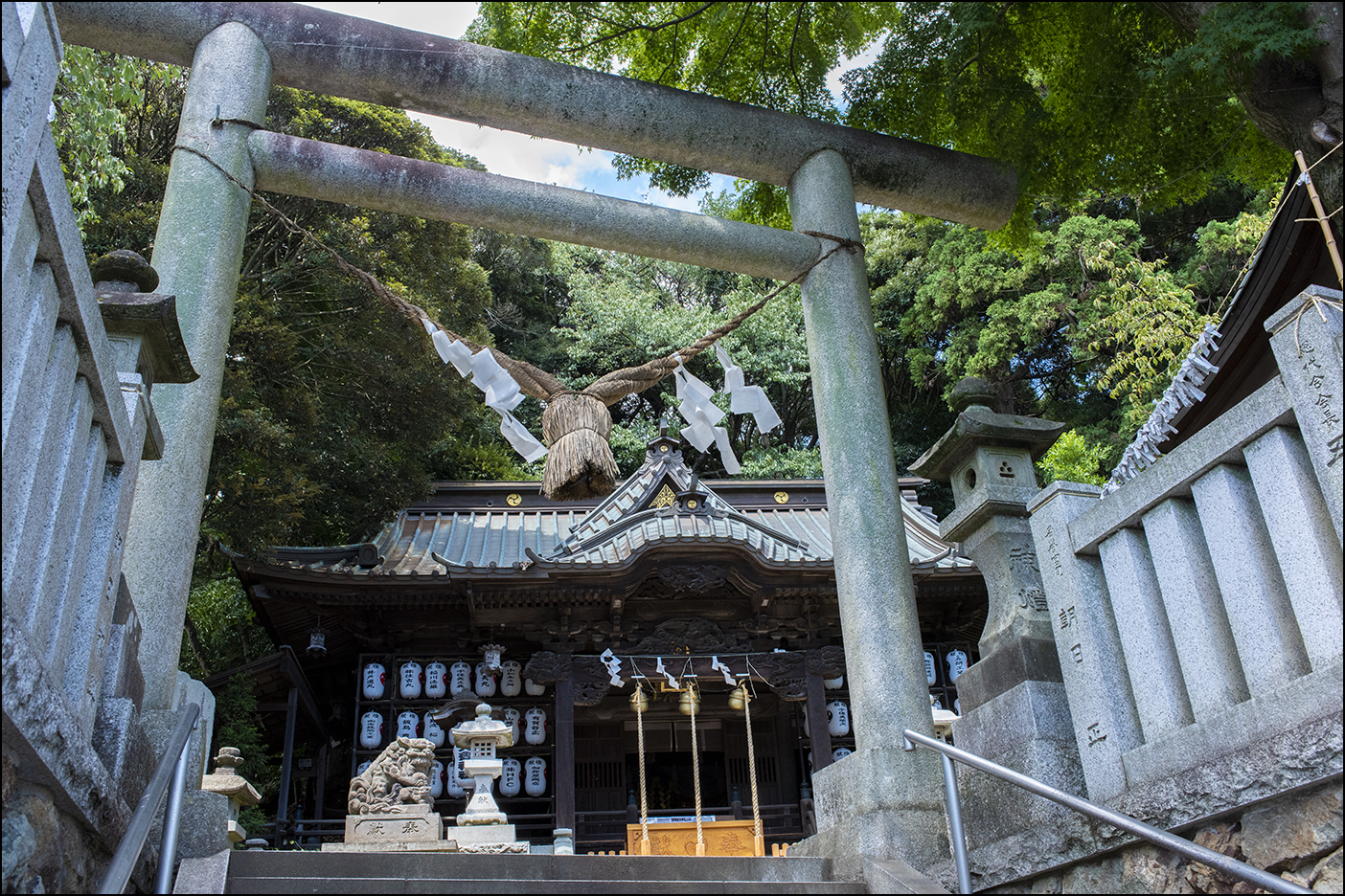 鳥居より拝殿を望む