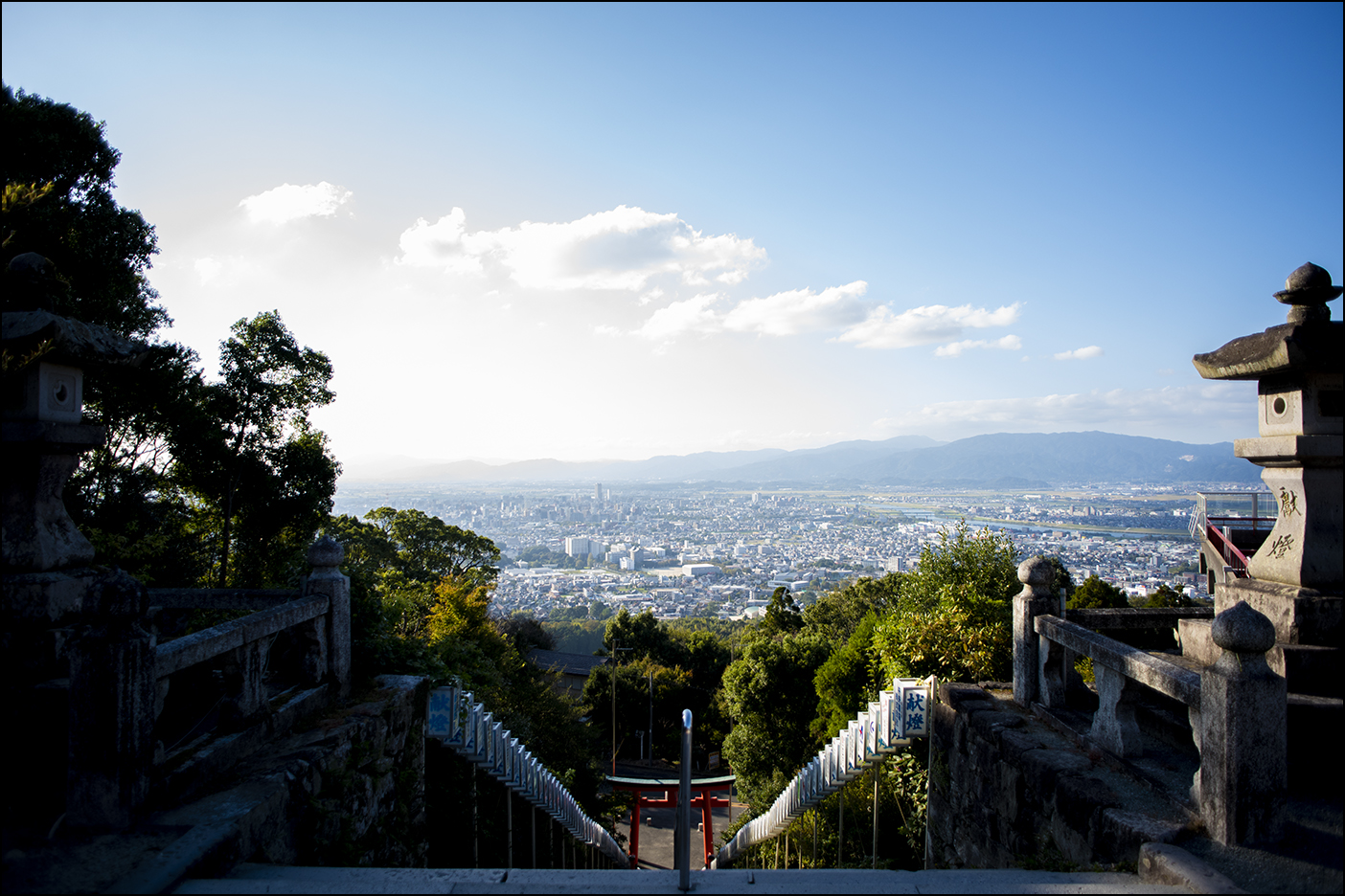 境内より筑後平野を望む
